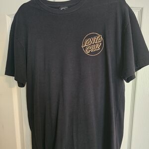 Santa Cruz Skateboards Black Tee with Gold Logo